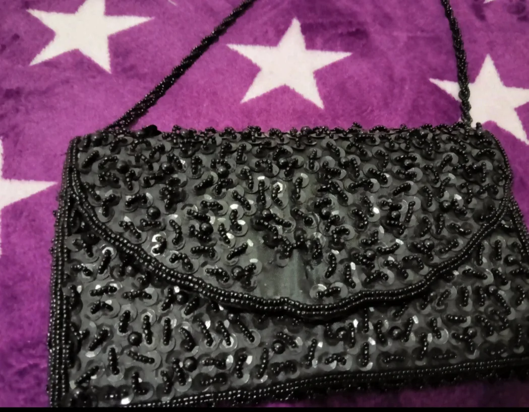 Geantă plic vintage neagră cu mărgele și paiete, elegantă de seară – Constanța, Constanța
