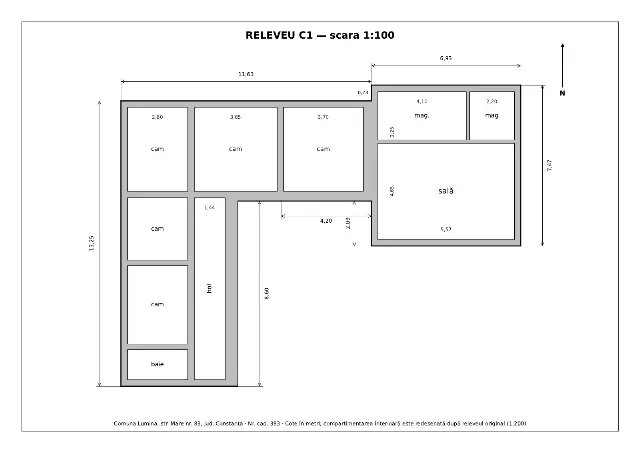 Teren 1.056 Mp Cu Casă Și Spațiu Comercial – Lumina, Strada Mare Nr. 83 – Direct Proprietar  Vând teren cu casă, cu o suprafață totală de 1.056,84 mp (lungime 88,94 m, lățime 15,35 m), situat în lumin – fotografia 2 din 5