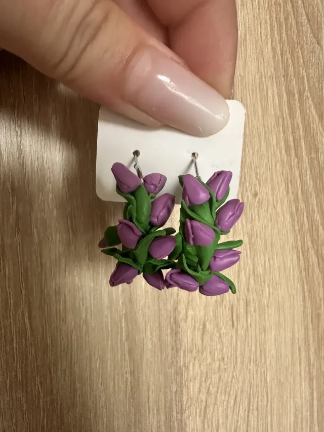 Cercei cerculete florali – fotografia 6 din 8