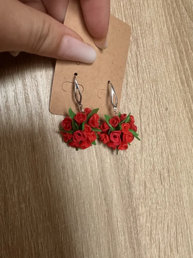 Cercei florali buchetel – fotografia 5 din 6