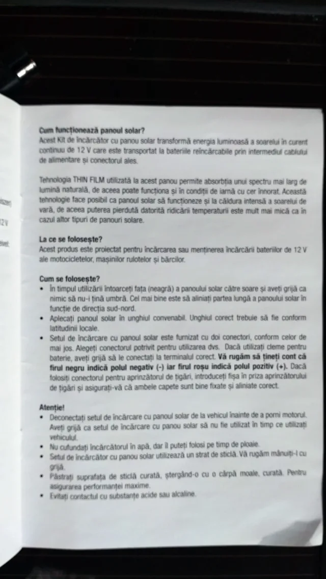 Panou Solar Auto 12 V - mentenanta baterie – fotografia 7 din 8