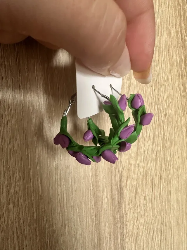 Cercei cerculete florali – fotografia 7 din 8