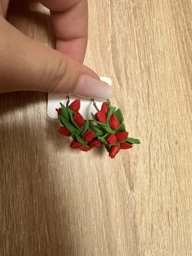 Cercei cerculete florali – fotografia 4 din 8