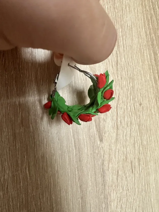 Cercei cerculete florali – fotografia 5 din 8
