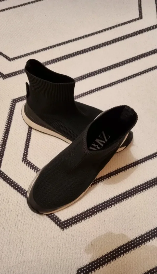 Sneakers high - black, ZARA , marime 35 – fotografia 1 din 6