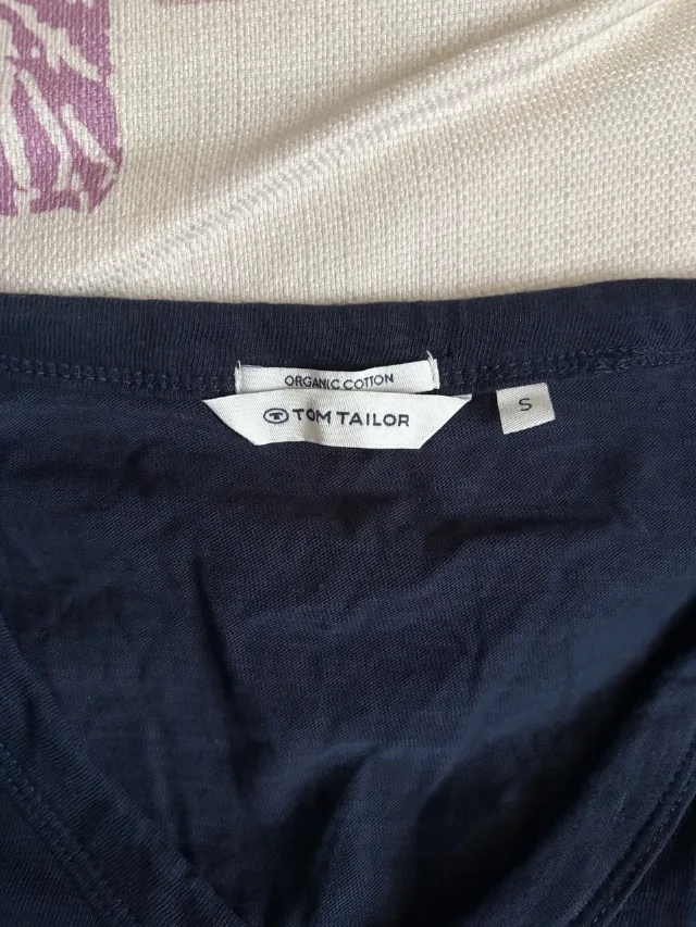 Tricou damă TOM TAILOR bleumarin, bumbac organic, mărimea S – fotografia 3 din 4