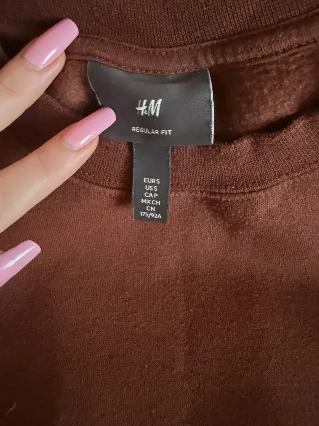Hanorac H&M AéQUIPE maro – Regular Fit, nepurtat, mărimea S – fotografia 3 din 4