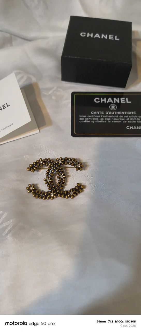 Chanel broșă vintage cu zirconiu – fotografia 4 din 4