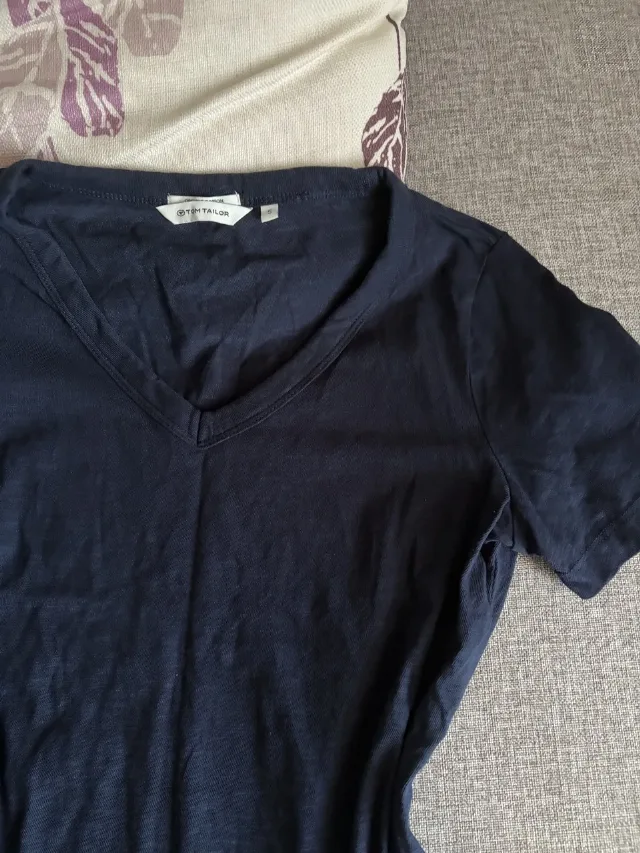 Tricou damă TOM TAILOR bleumarin, bumbac organic, mărimea S – fotografia 2 din 4