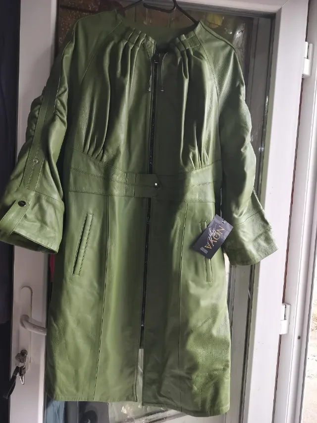 Palton din piele naturală tip rochie – fotografia 5 din 8