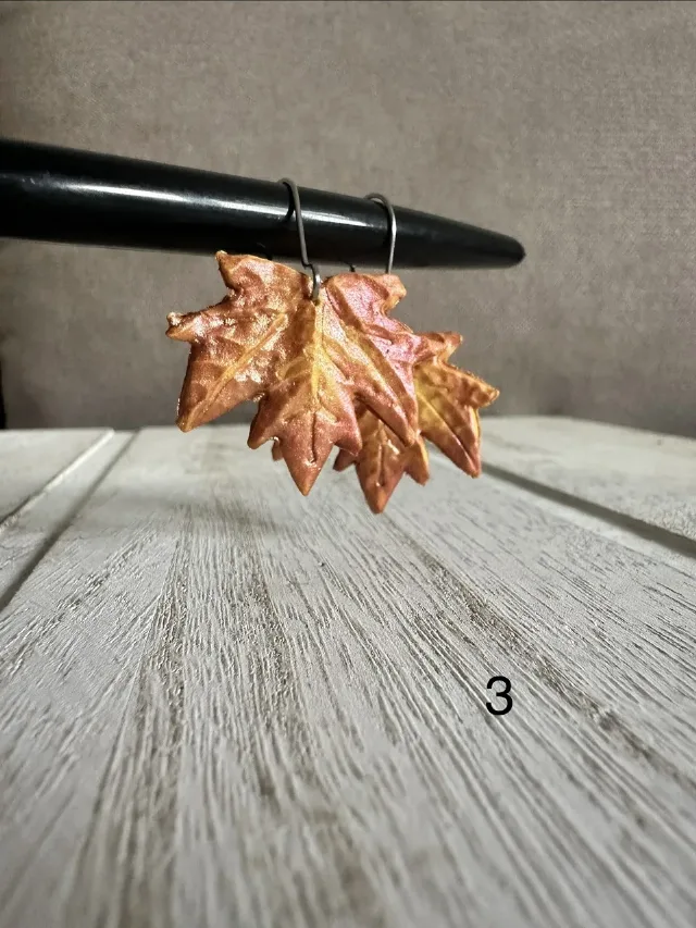 Cercei frunza handmade – fotografia 3 din 8