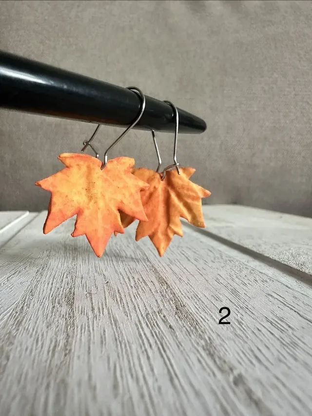Cercei frunza handmade – fotografia 2 din 8