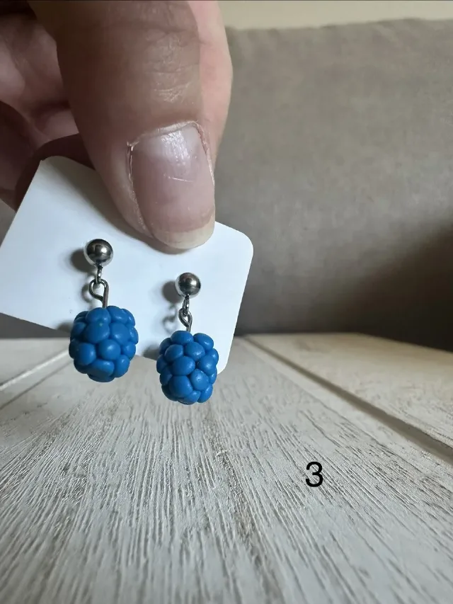 Cercei zmeura handmade – fotografia 3 din 4