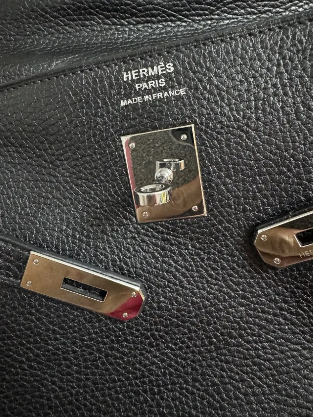 Geantă din piele neagră, originală, Hermes. – fotografia 4 din 8