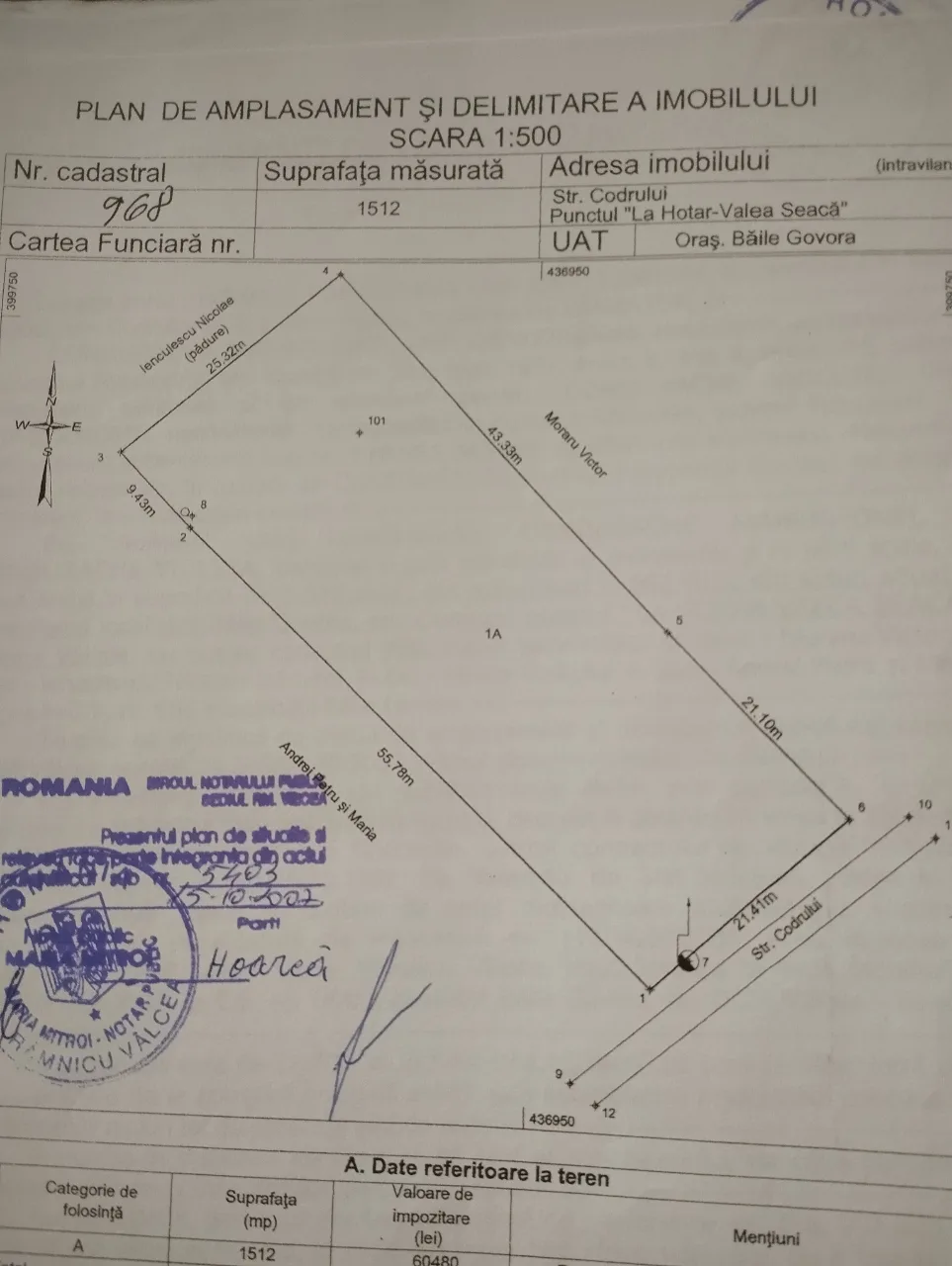 vând Urgent teren intravilan – fotografia 1 din 1