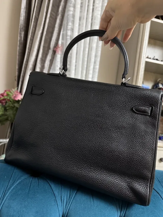 Geantă din piele neagră, originală, Hermes. – fotografia 2 din 8