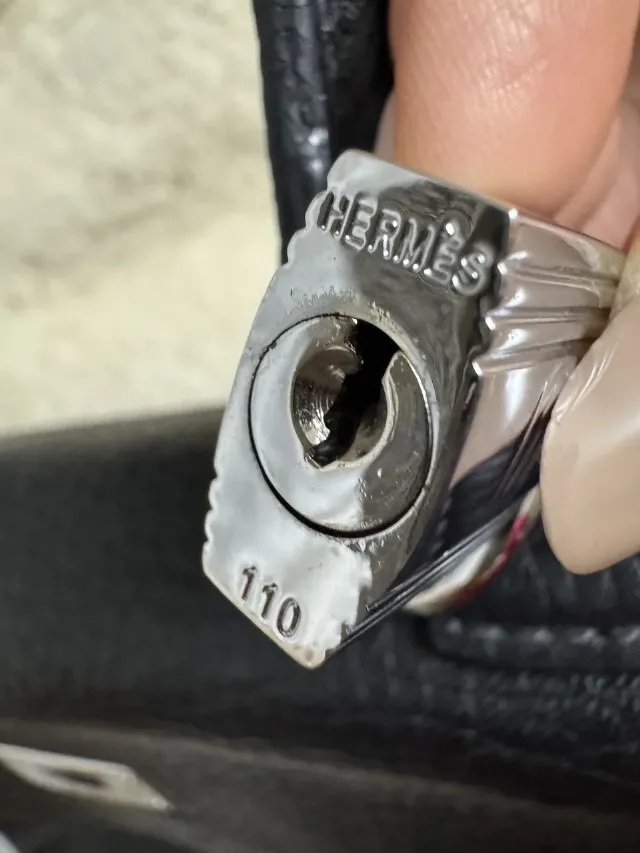 Geantă din piele neagră, originală, Hermes. – fotografia 7 din 8