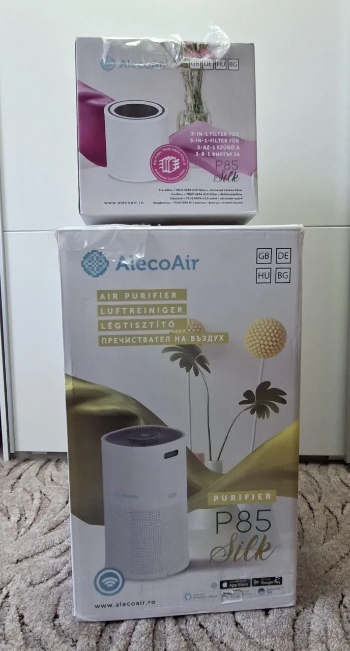 Purificator de aer AlecoAir P85 SILK, Wi-Fi, Lampa UV-C, Filtru True HEPA si Carbune Activ, Functie Ionizare – Tunari, Ilfov